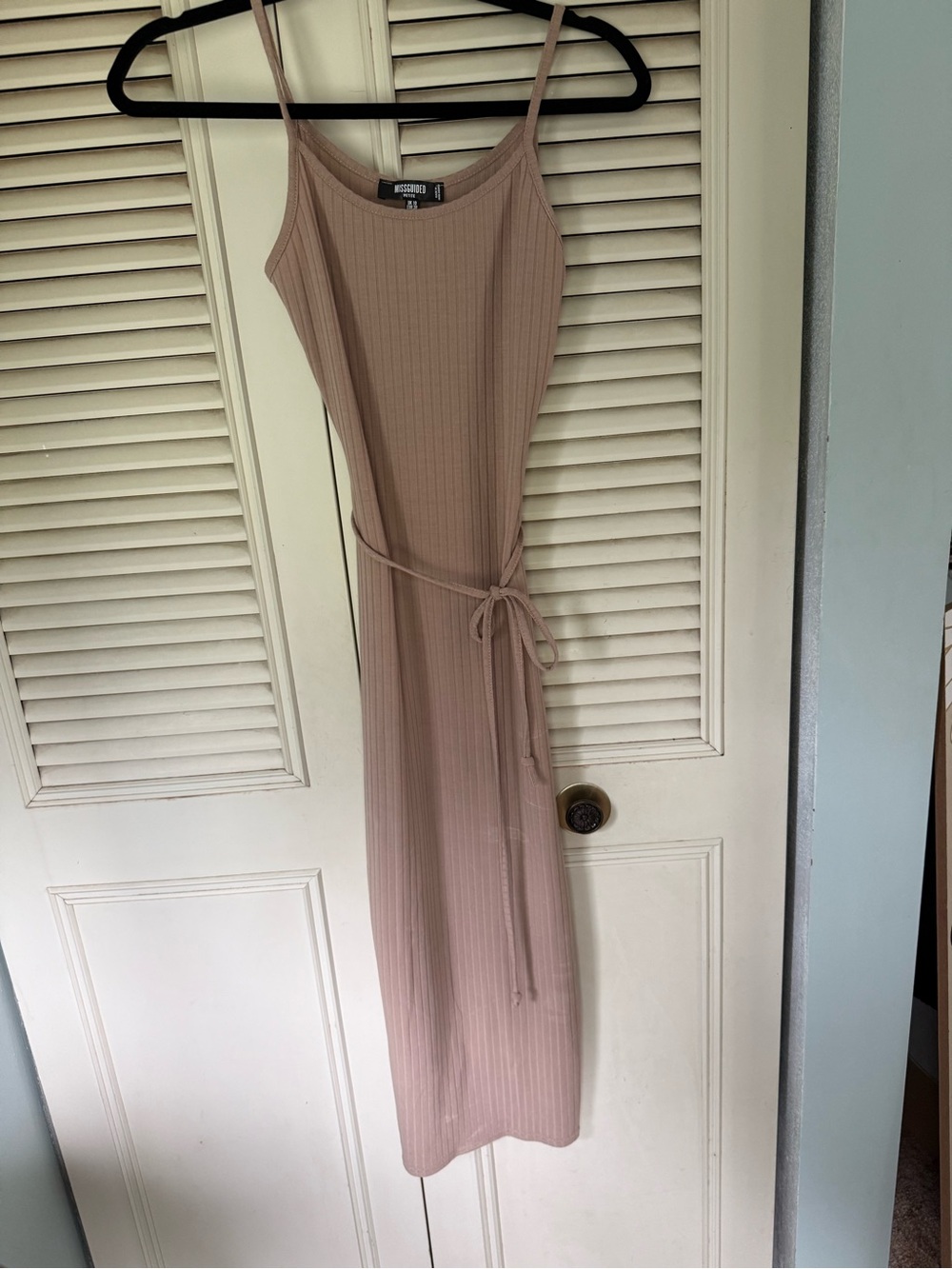 Missguided Ribbed Midi Slip Dress
